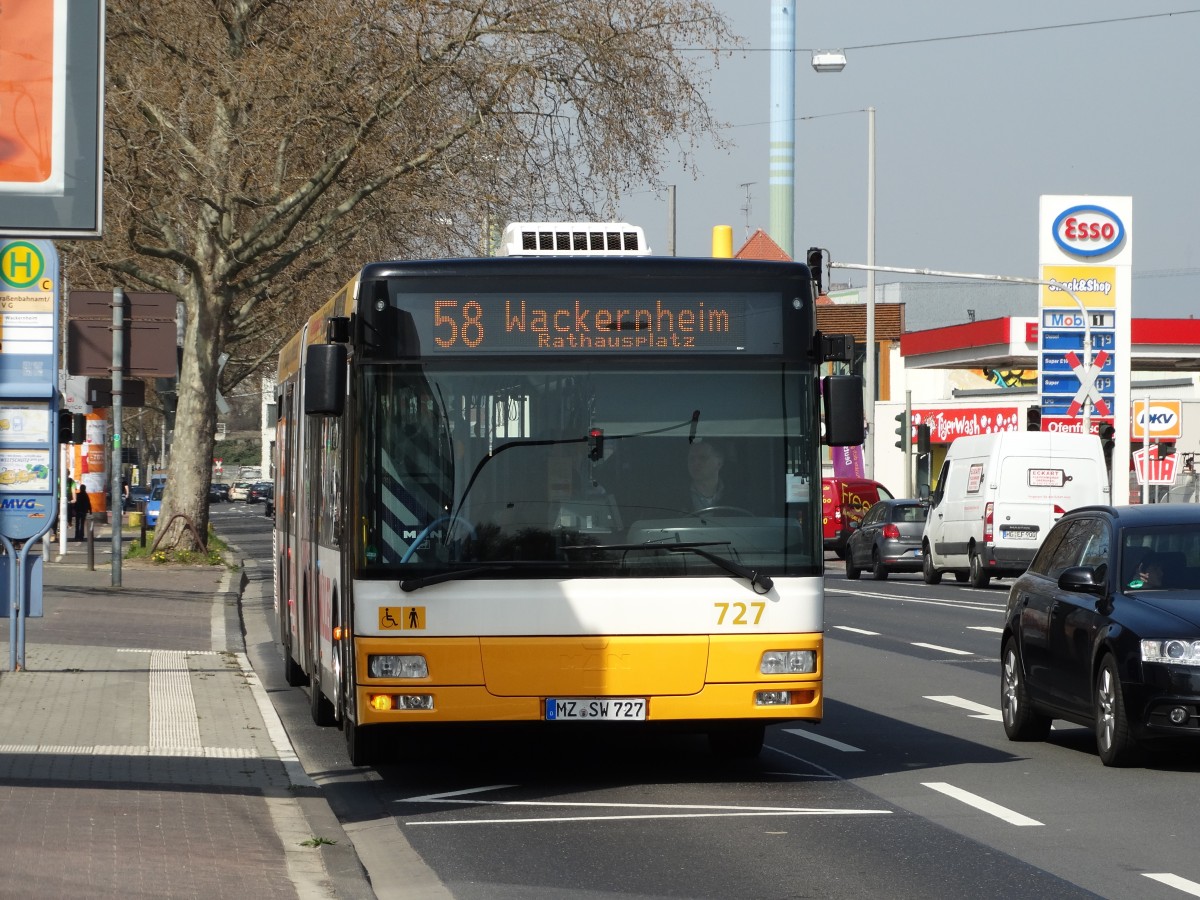MVG MAN Wagen 727 am 10.04.15 in Mainz