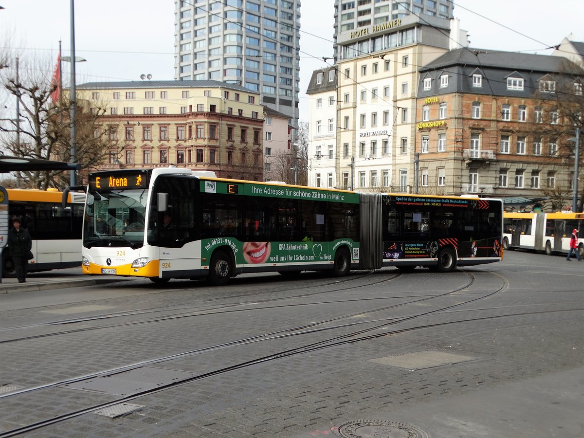 MVG Mercedes Benz Citaro 2 G Wagen 924 am 04.03.17 als Arena Linie zum Mainz 05 Fußballspiel