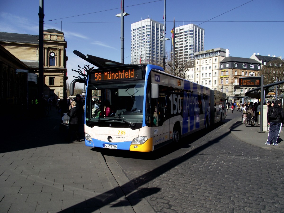 MVG Mercedes Benz Citaro C2 G 785 am 20.03.14 in Mainz auf der Linie 56