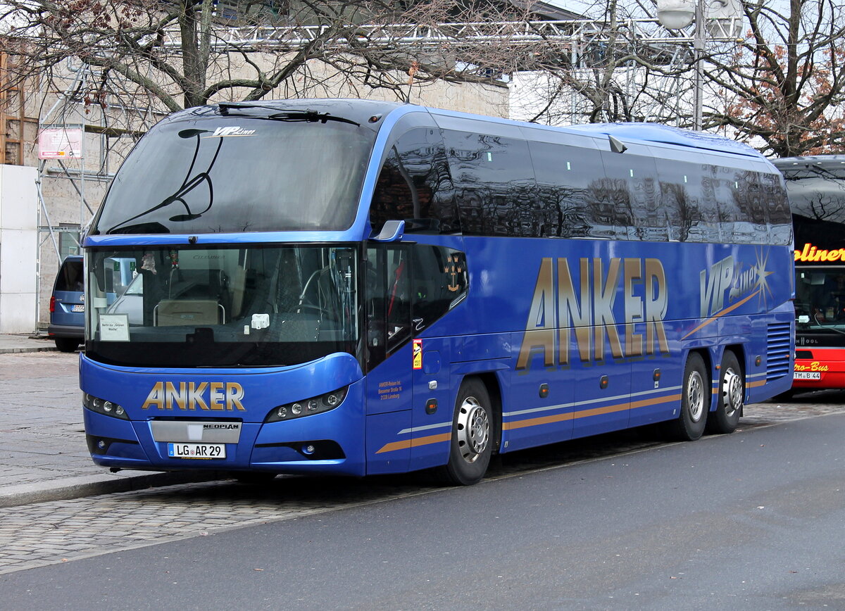 Neoplan Cityliner von Anker Reisen Int. GmbH, Berlin im Januar 2024.