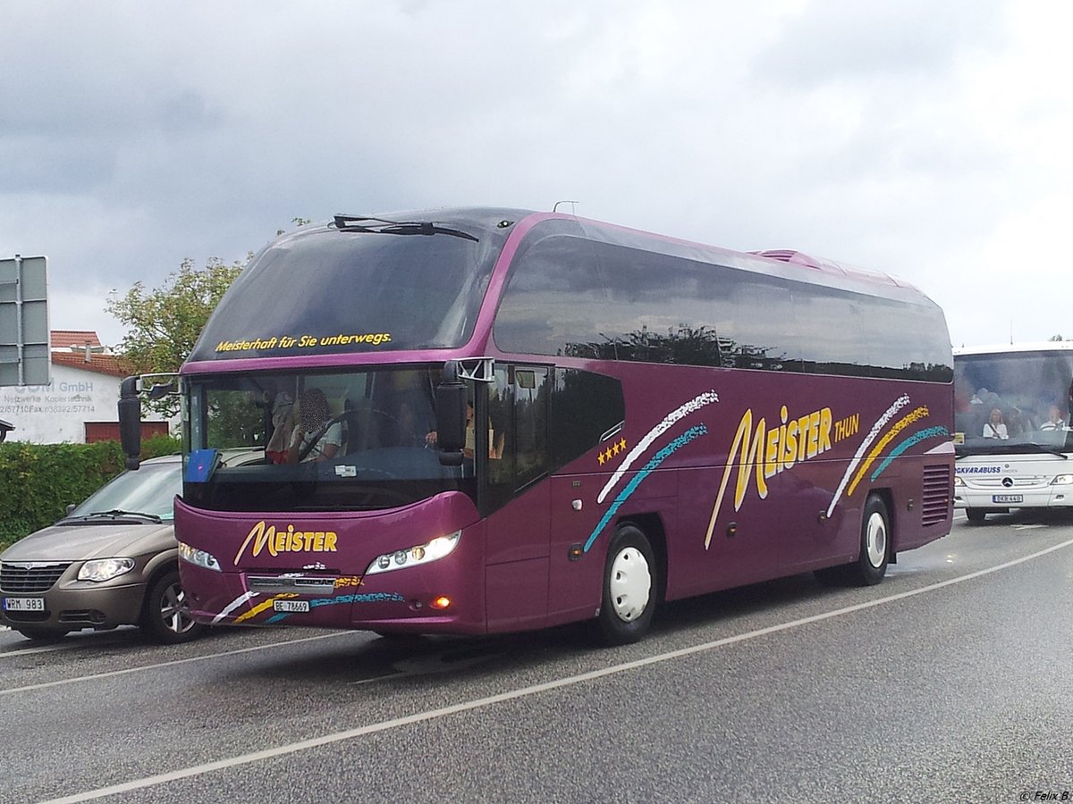 Neoplan Cityliner von Meister aus der Schweiz in Sassnitz am 15.08.2014