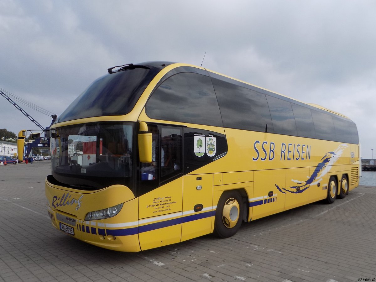 Neoplan Cityliner von Rilling-Reisen aus Deutschland im Stadthafen Sassnitz am 12.09.2014
