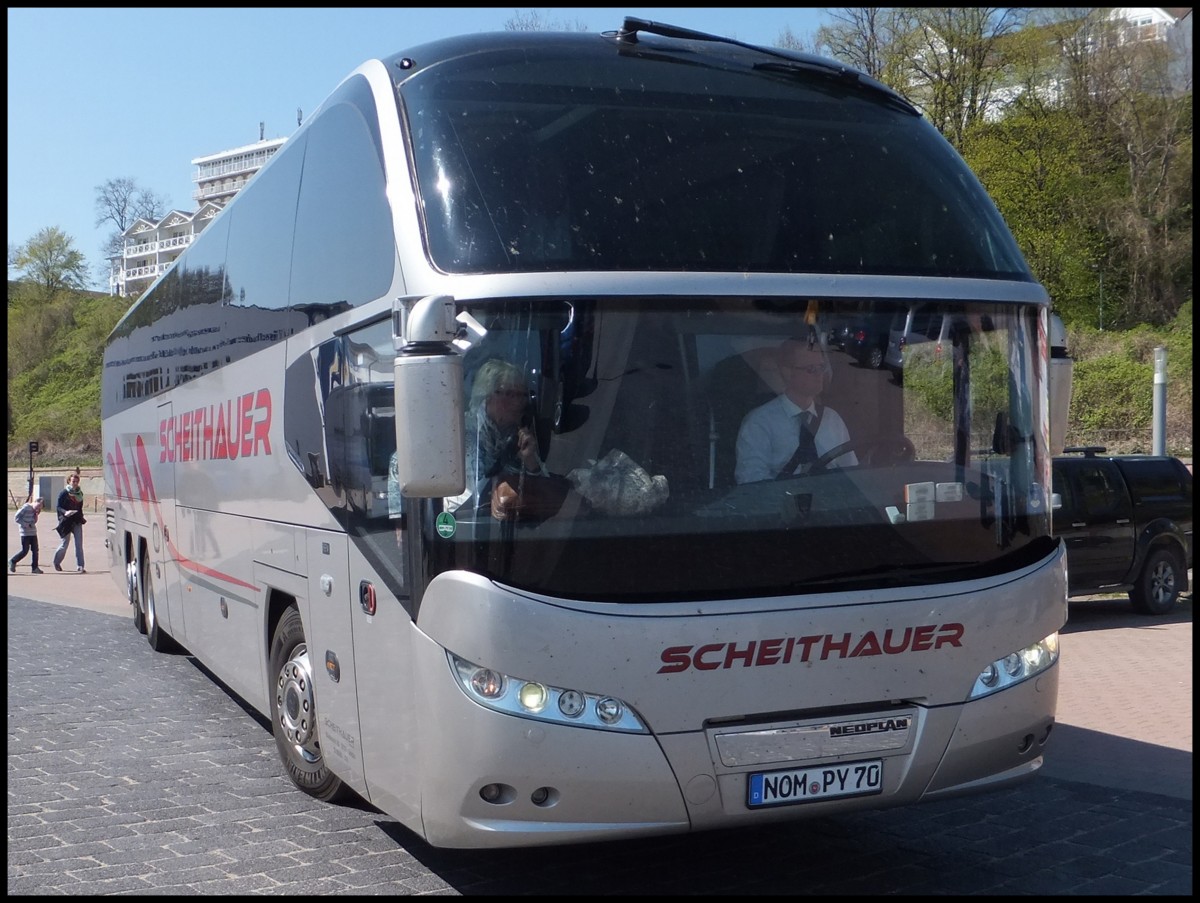 Neoplan Cityliner von Scheithauer aus Deutschland im Stadthafen Sassnitz am 27.04.2014