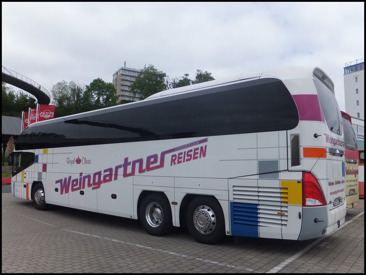 Neoplan Cityliner von Weingartner aus Deutschland im Stadthafen Sassnitz am 31.05.2014