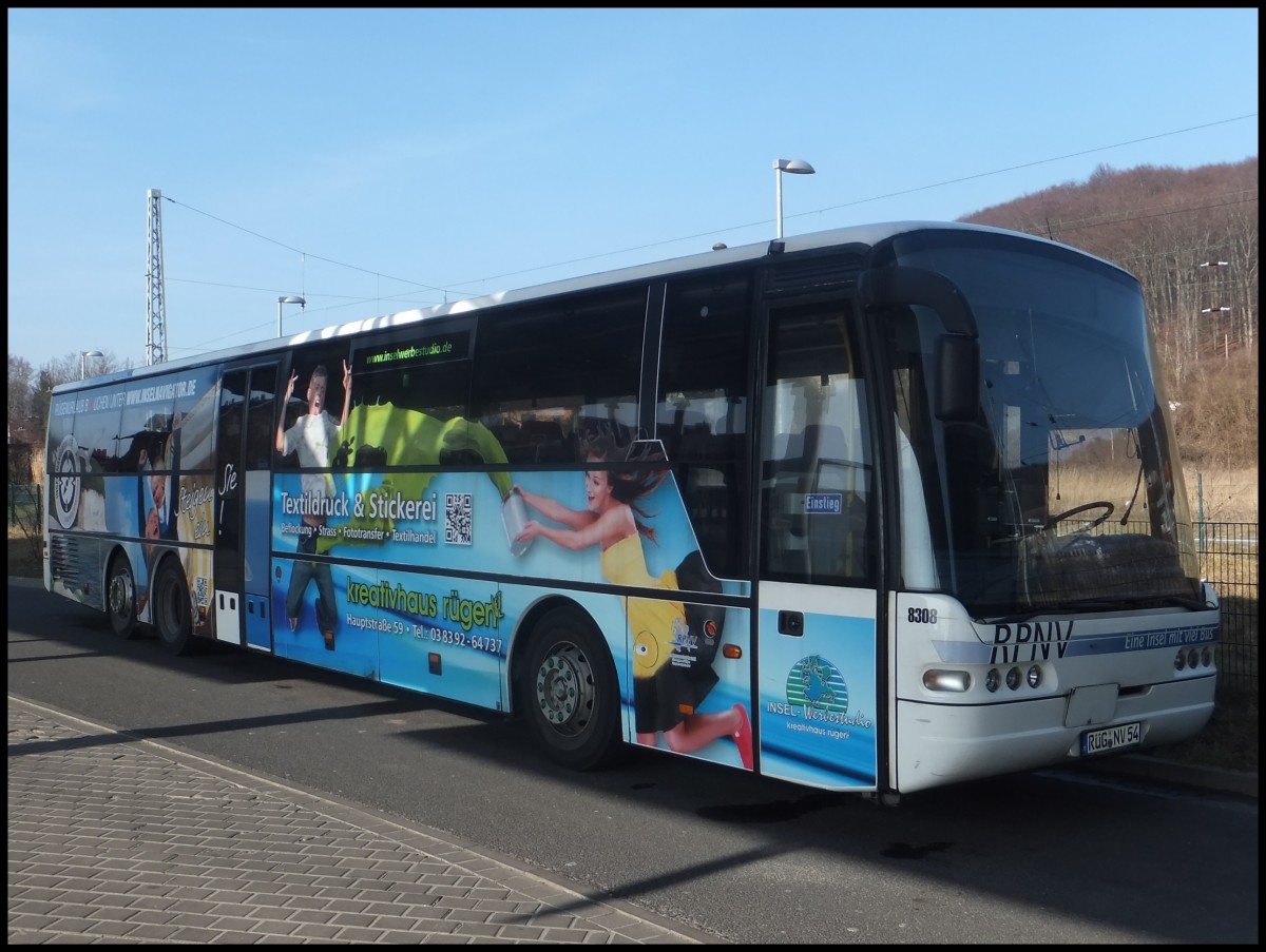Neoplan Euroliner der RPNV in Sassnitz am 09.03.2014