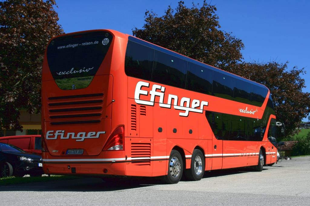 Neoplan Skyliner  Efinger , erstes in der Türkei gebautes Skyliner-Fahrzeug, Walchsee-Durchholzen 12.09.2015