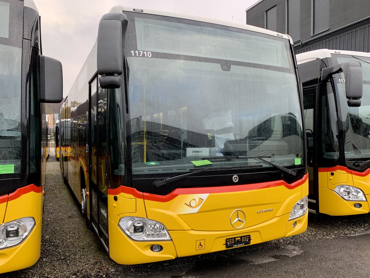 Neuer MB C2 G '11710' für den PU Steffen Bus, Remetschwil am 13.11.21 bei Evobus in Winterthur.