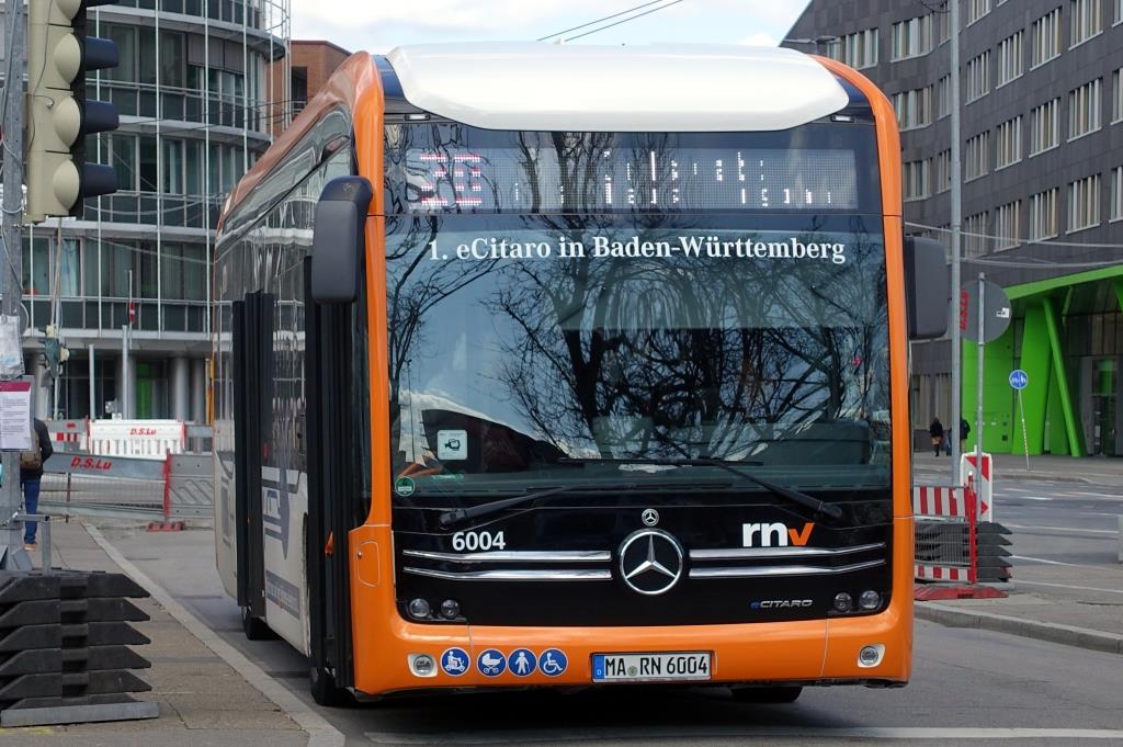 NEUHEIT: 1. Mercedes eCitaro in Baden-Württember  rnv , Heidelberg März 2019
