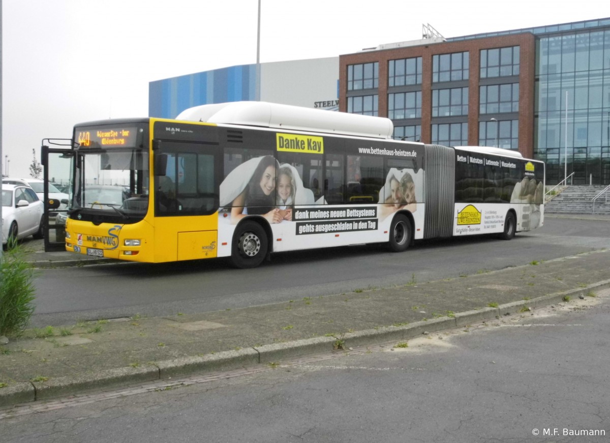 Nordbus Wg. 122 - MAN NG 313 CNG, Blexen Fähre am 16.08.15