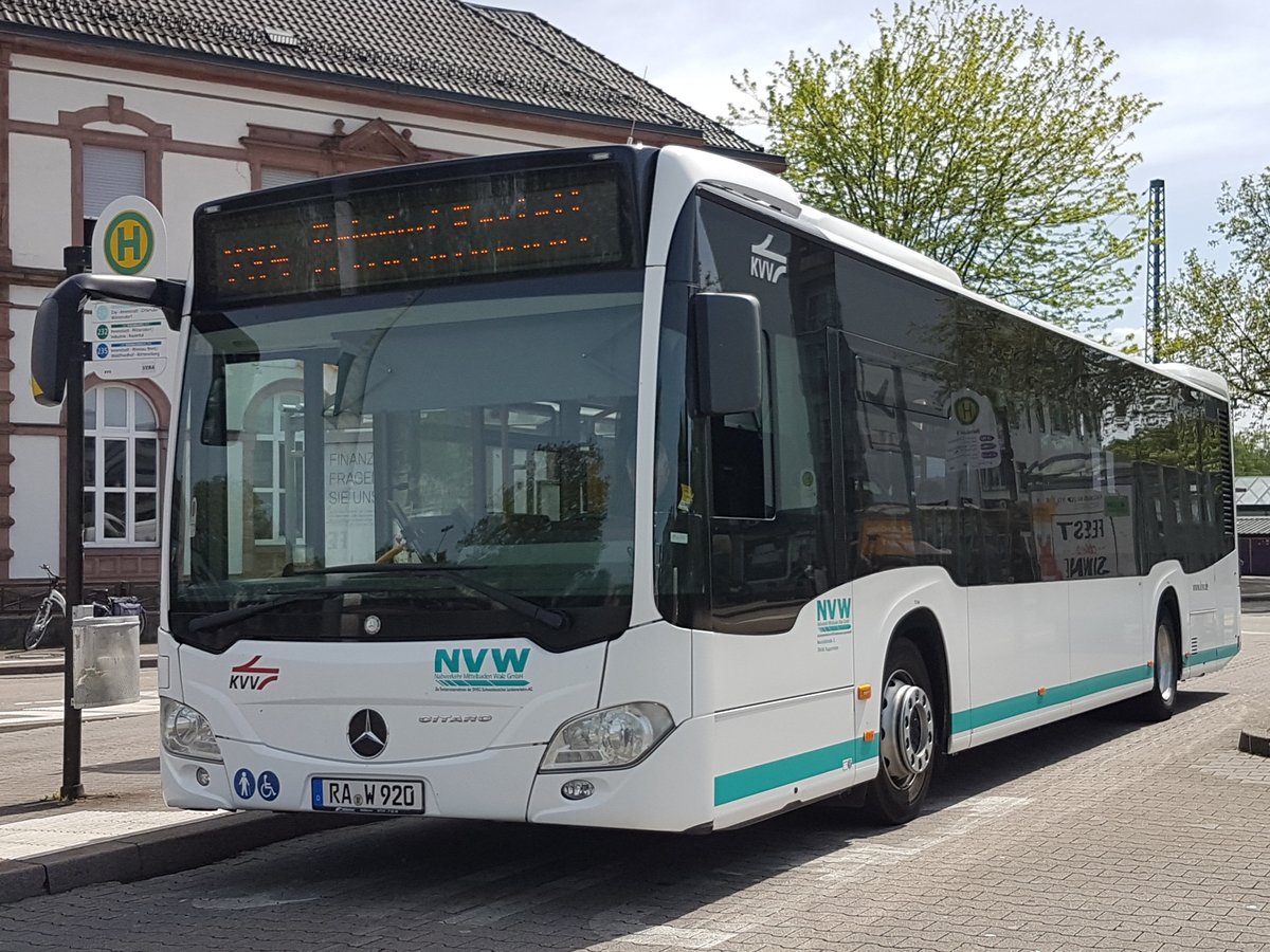 NVW Kuppenheim ~ Mercedes Benz O530 Citaro C2 ~ April 2019 Rastatt Bahnhof ZOB ~ 235 Bahnhof Rastatt Waldfriedhof 