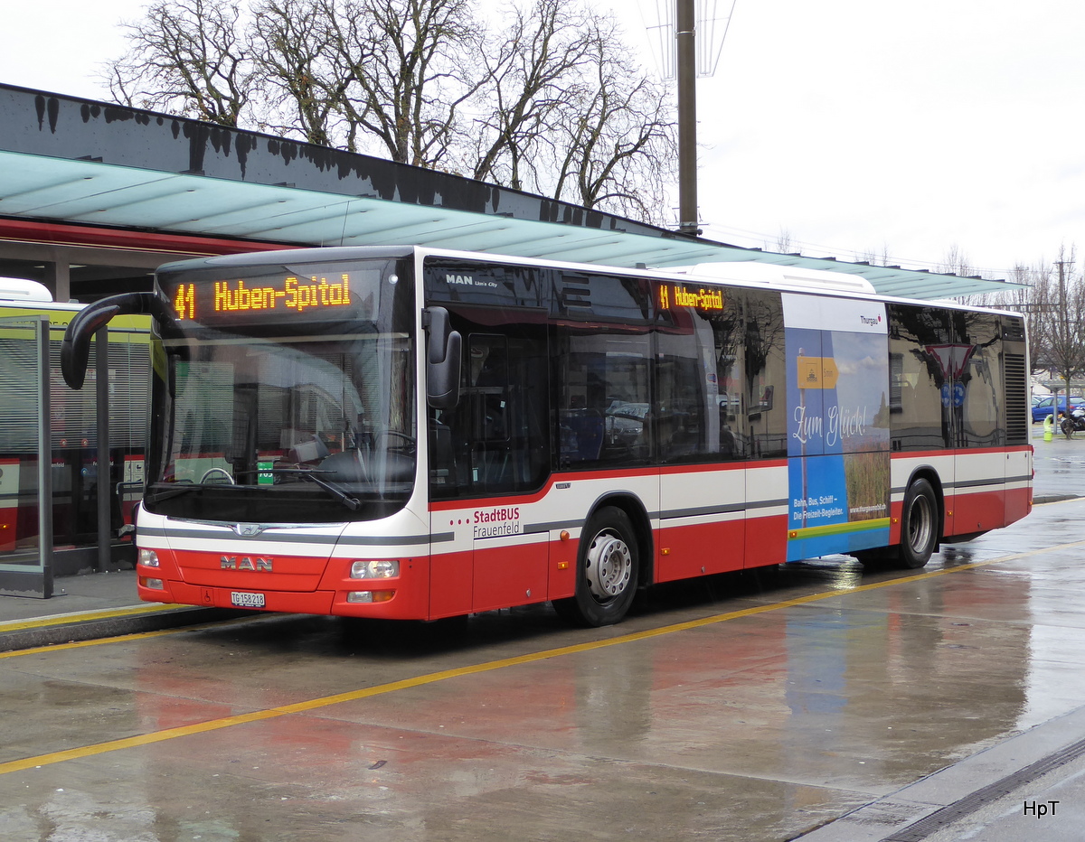 Ortsbus Frauenfeld / Postauto - MAN Lion`s City TG 158218 in Fruenfeld am 29.11.2015
