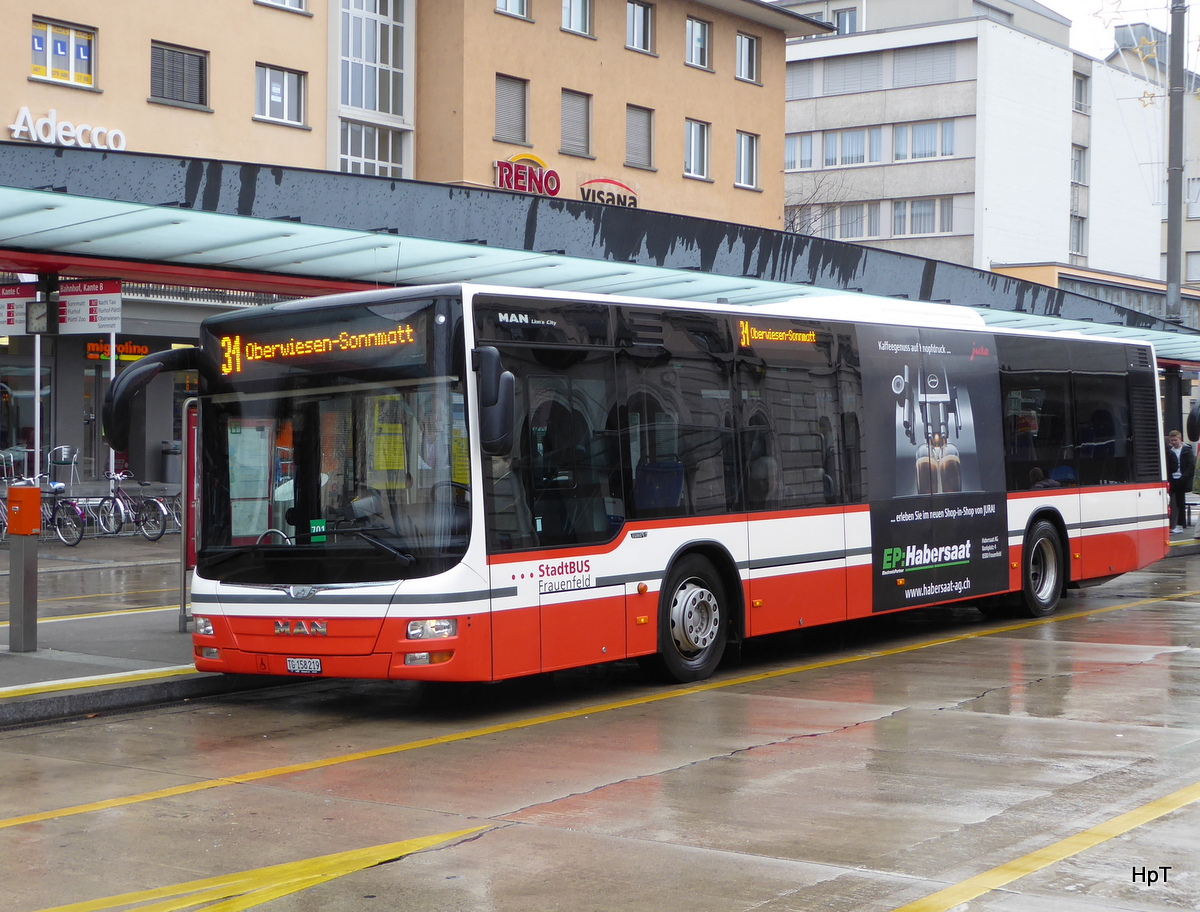 Ortsbus Frauenfeld / Postauto - MAN Lion`s City TG 158219 in Fruenfeld am 29.11.2015