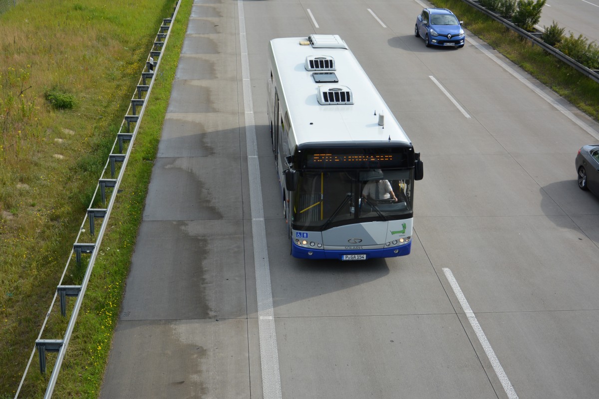 P-GA 154 am 07.07.2014 auf der Linie 620. Aufgenommen auf der A 115.