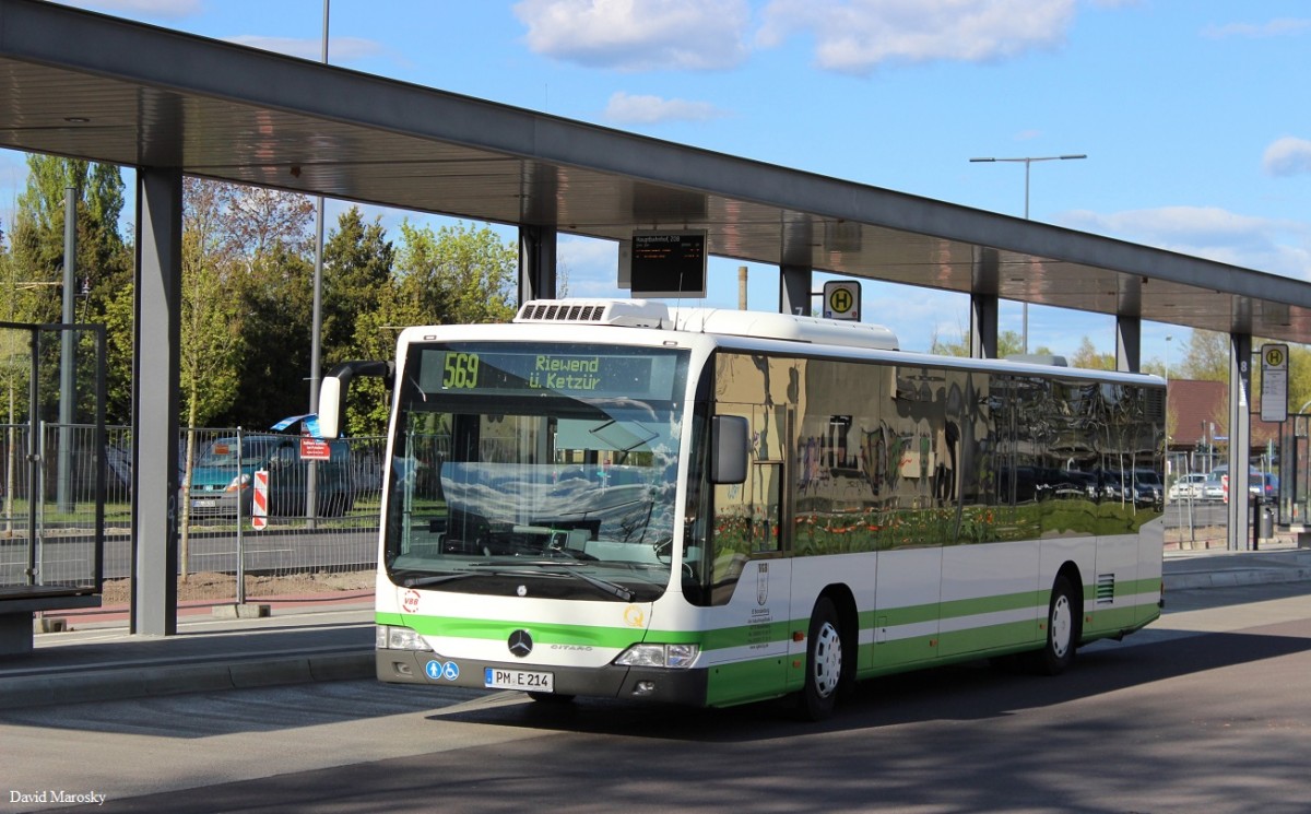 PM-E 214 der VGBelzig (Citaro II Ü) am Brandenburger ZOB. 16.04.2014