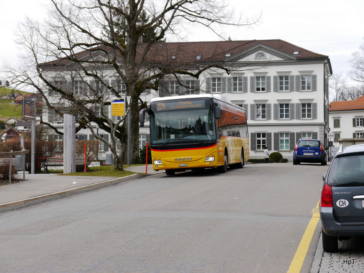 Postauto - Iveco Crossway AR 14856 unterwegs in Heiden am 09.03.2018