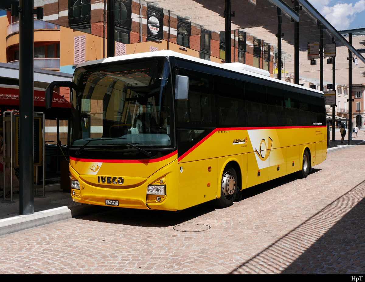 Postauto - Iveco Irisbus Crossway  GR  108019 in Bellizona am 31.07.2020