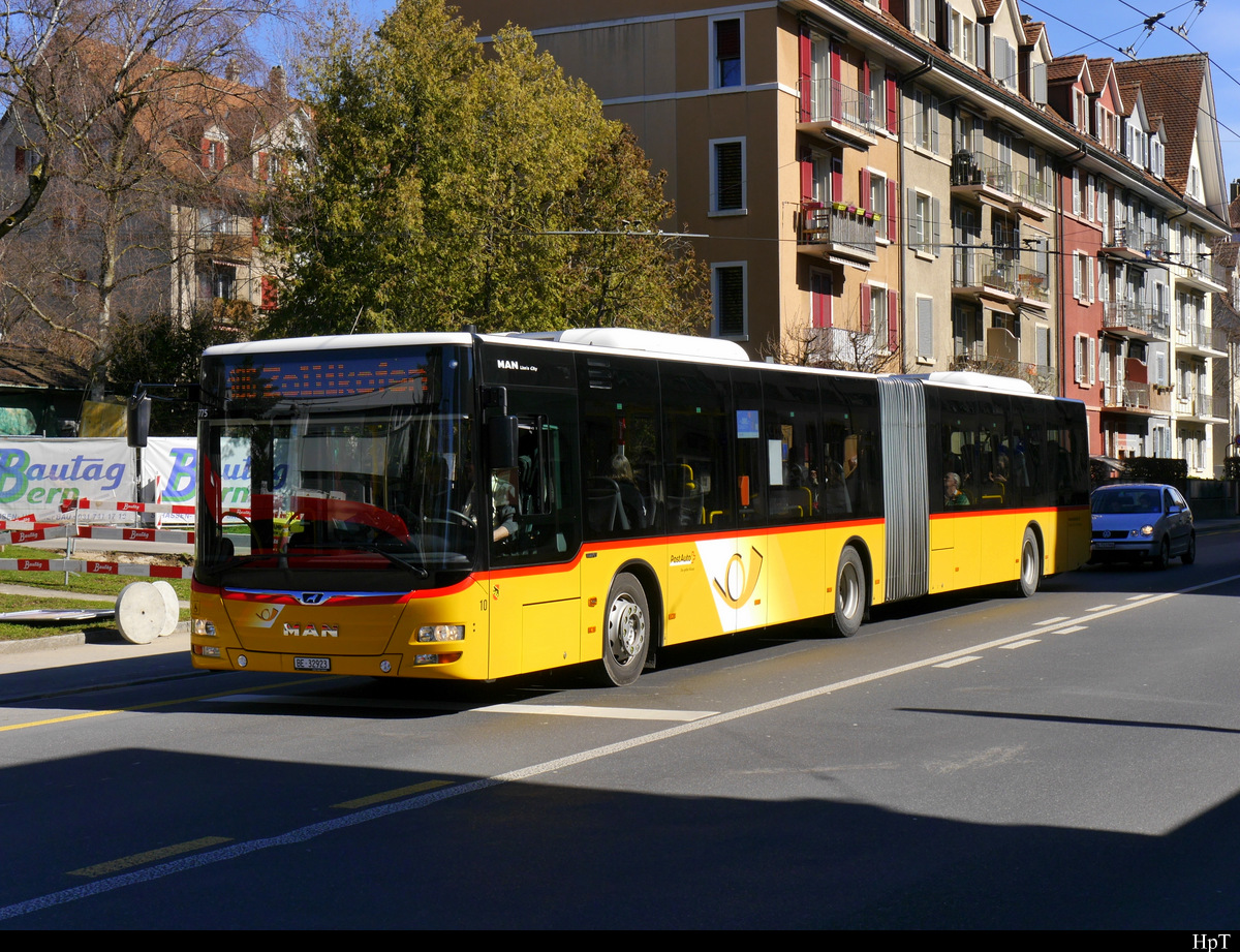 Postauto - MAN Lion`s City  BE 32923 unterwegs auf der Linie 106 in der Stadt Bern am 16.03.2019