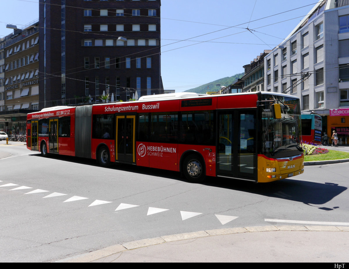 Postauto - MAN Lion`s City  BE  88931 unterwegs in der Stadt Biel am 29.05.2020