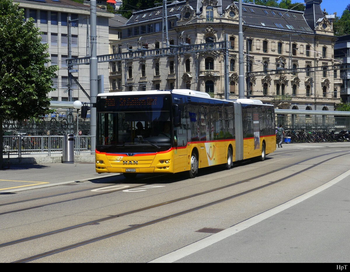 Postauto - MAN Lion`s City  TG  52209 unterwegs in St. Gallen am 12.06.2022