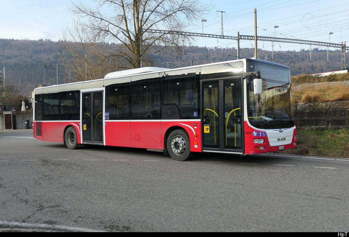 Postauto - MAN Lion`s City BE  654090 abgestellt für Bahnersatz in Biel am 17.01.2026