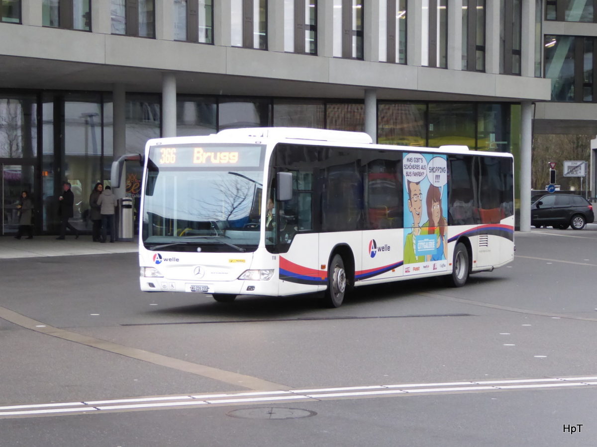 Postauto - Mercedes Citaro  AG  226155 unterwegs auf der Linie 366 in Brugg am 16.01.2016