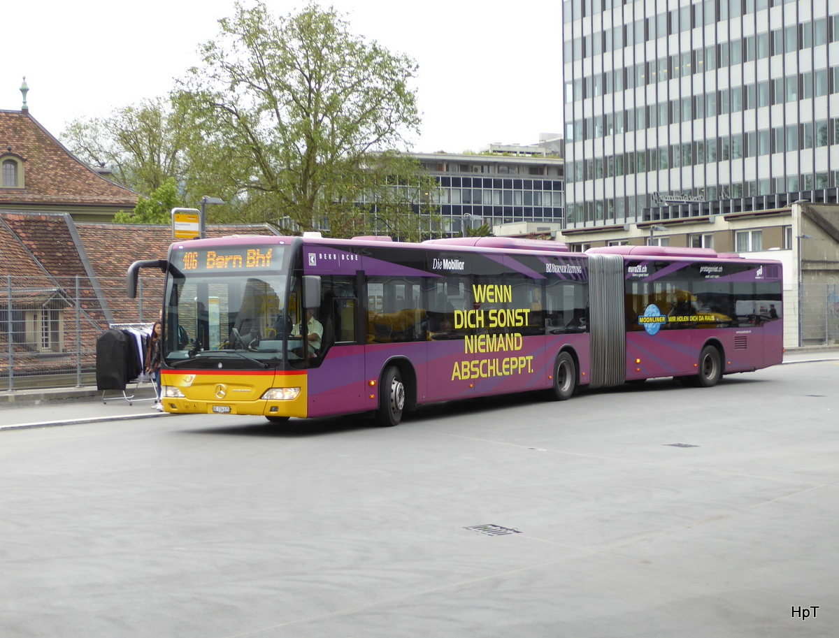 Postauto - Mercedes Citaro  BE 734635 unterwegs auf der Linie 106 bei der zufahrt zu den Postautohaltestellen auf dem Dach des Bahnhofs Bern am 21.06.2016