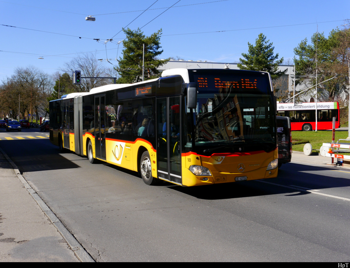 Postauto - Mercedes Citaro  BE 42726 unterwegs auf der Linie 104 in der Stadt Bern am 16.03.2019