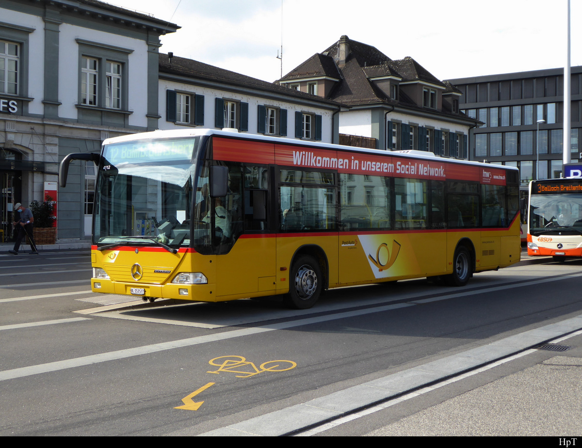 Postauto - Mercedes Citaro  BL  153577 bei den Haltestellen vor dem Bahnhof Solothurn am 22.09.2020