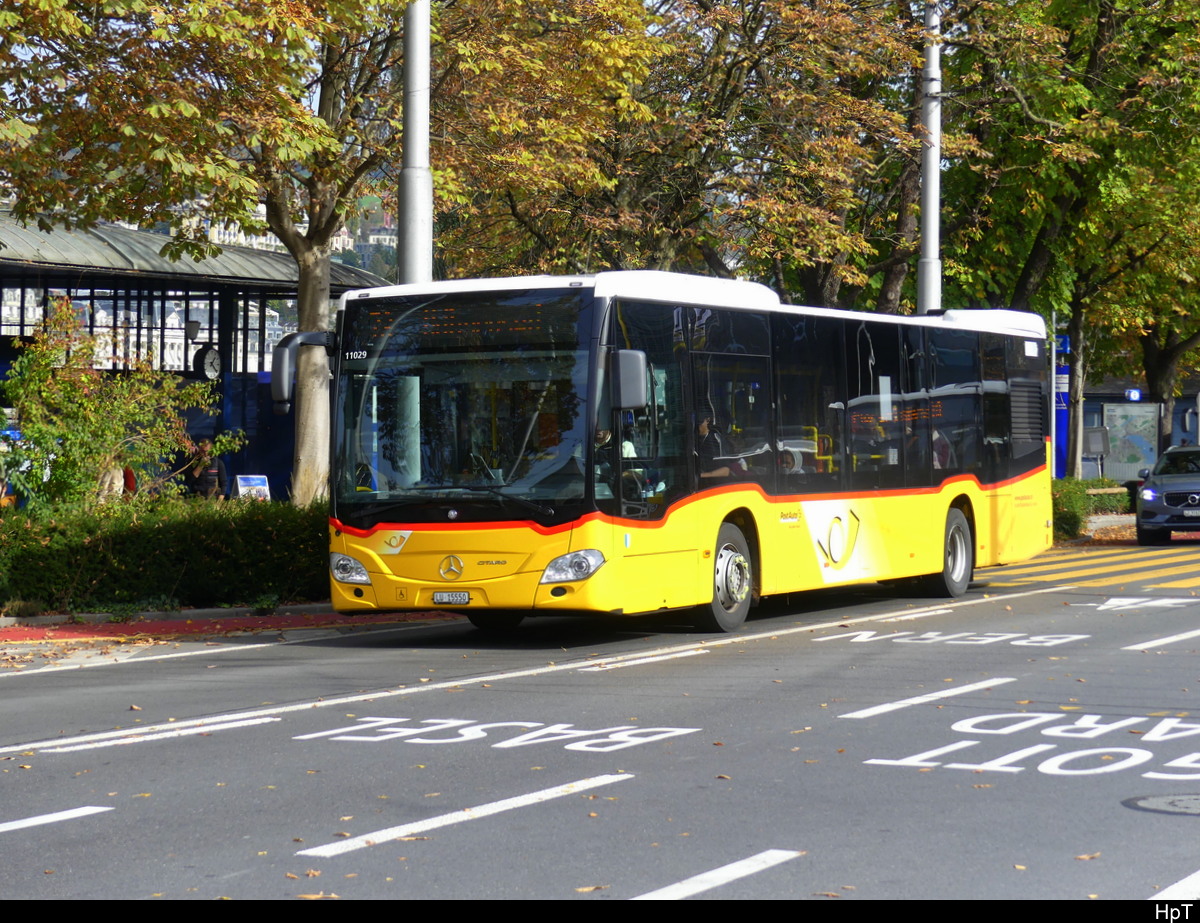 Postauto - Mercedes Citaro LU 15550 unterwegs in der Stadt Luzern am 23.10.2022