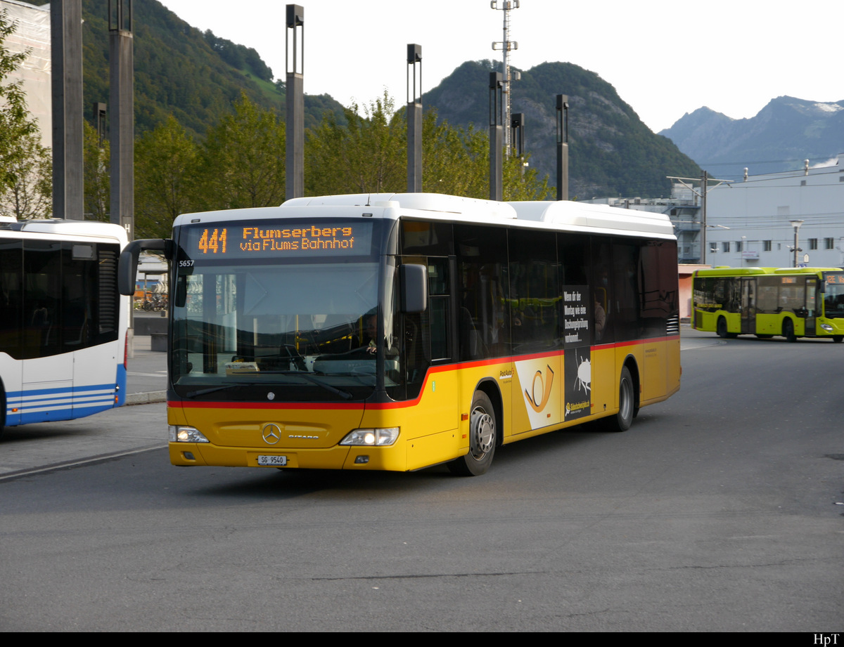 Postauto - Mercedes Citaro  SG 9540 in Sargans am 30.09.2020