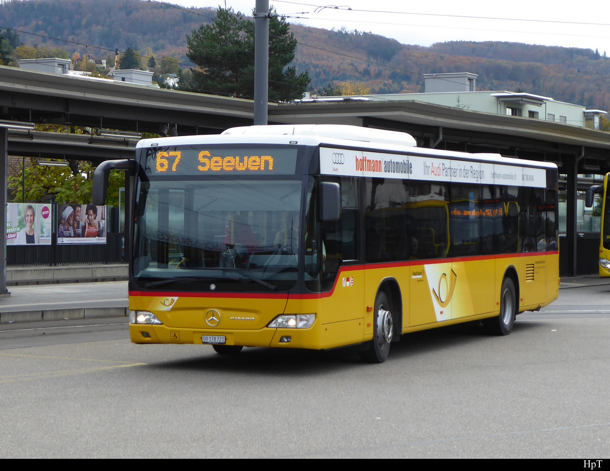 Postauto - Mercedes Citaro SO 178721 beim Bahnhof Dornach-Arlesheim am 09.11.2019