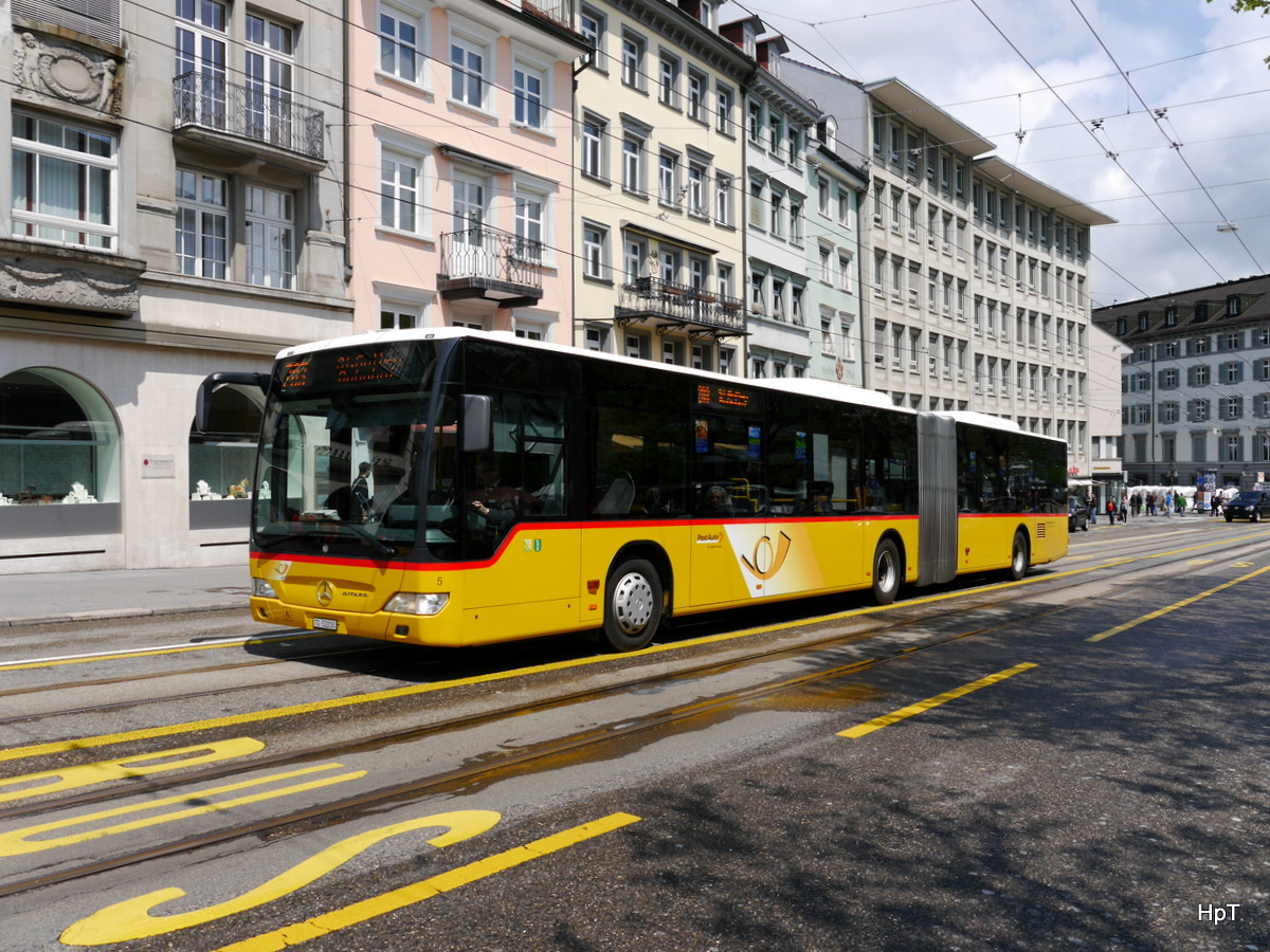 Postauto - Mercedes Citaro  TG 52208 unterwegs in der Stadt St. Gallen am 15.05.2016