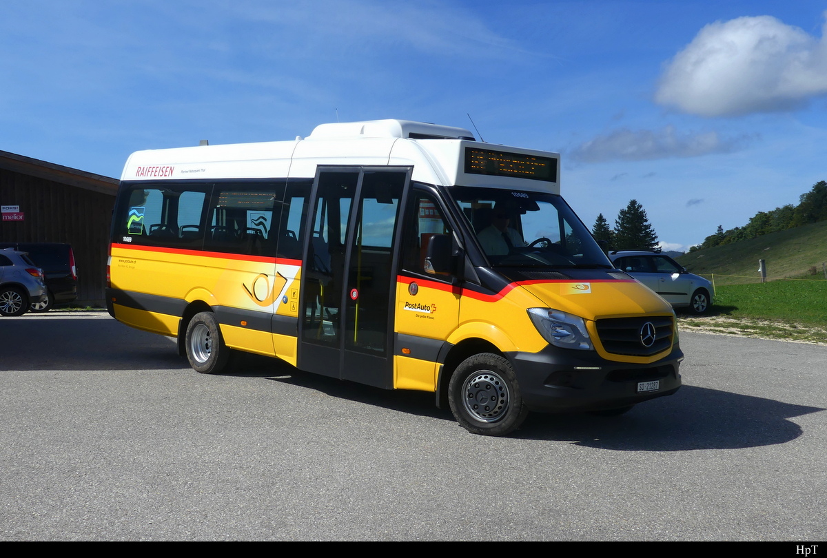 Postauto - Mercedes Sprinter  SO  21287 Unterwegs auf der Linie 131 bei der Endhaltestelle Hinterer Brandberg /SO am 18.09.2022