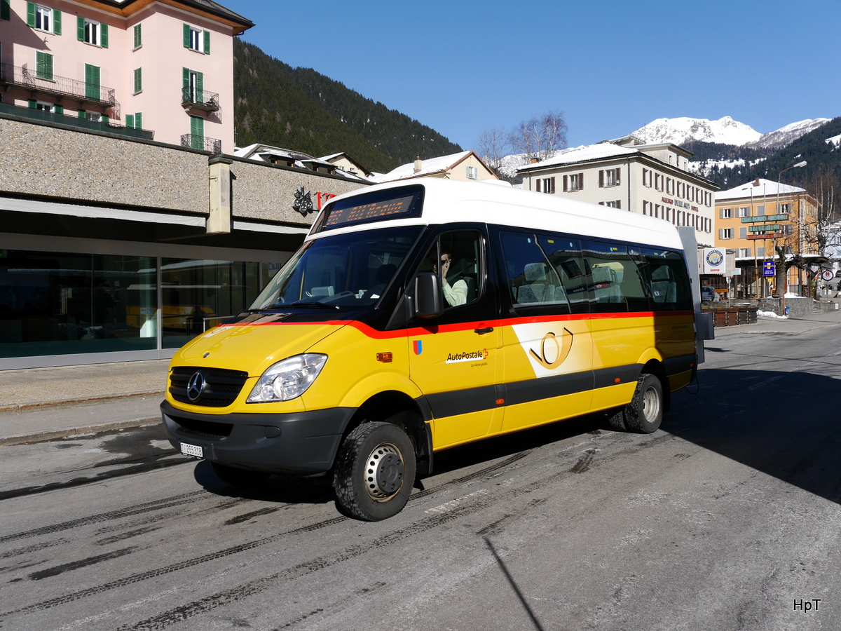 Postauto - Mercedes Sprinter  TI  255318 unterwegs in Airolo am 10.03.2016