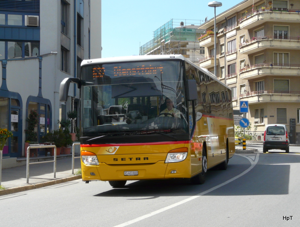 Postauto - Setra  VS 403660 unterwegs in Brig am 02.09.2013