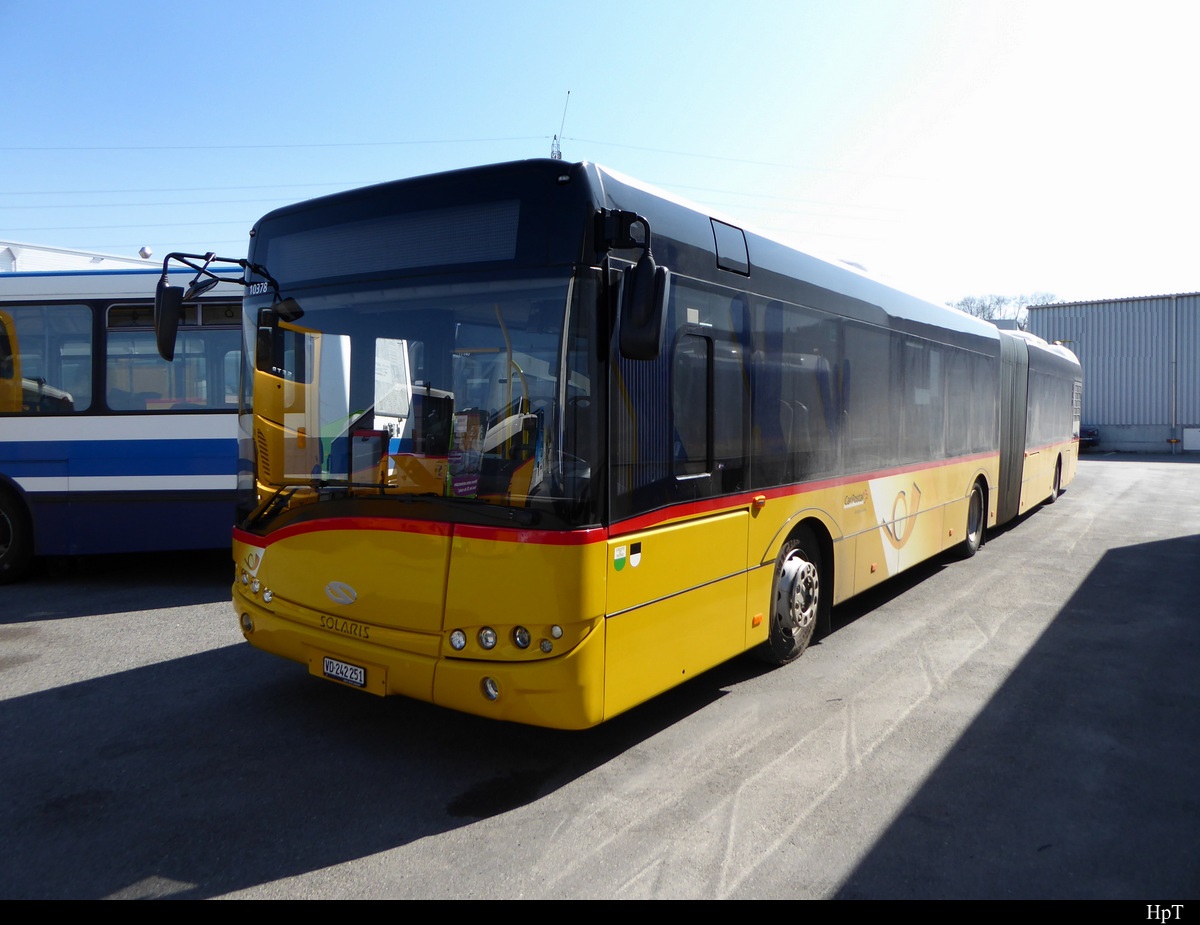 Postauto - Solaris Urbino  VD  242251 bei InterBus in Kerzers am 30.03.2019