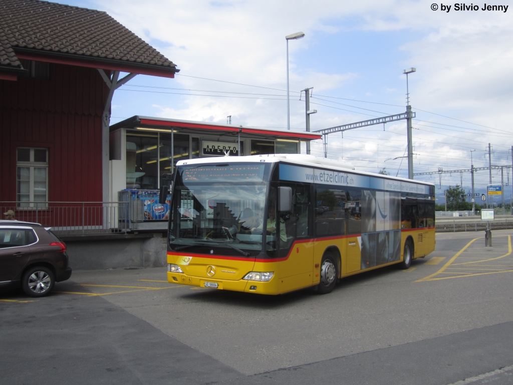 Postauto/PU Kistler SZ 58004 (Mercedes CitaroII O530) am 8.7.2015 beim Bhf. Pfäffikon SZ