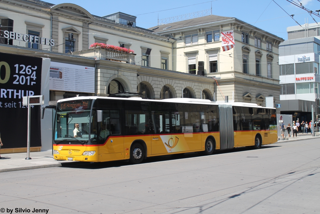 Postauto/PU Motrag Nr. 287 (Mercedes CitaroII O530G) am 21.6.2014 in Winterthur, Hauptbahnhof.