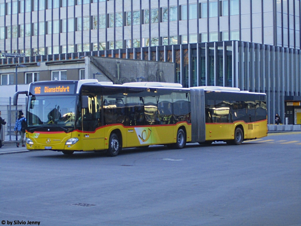 Postauto/PU SteinerBus Nr. 18 (Mercedes Citaro C2 O530G) am 29.1.2018. Dieser Citaro C2 ist der einzige C2 Euro 5 der zu Vorführzwecken an Postauto gelifert wurden.