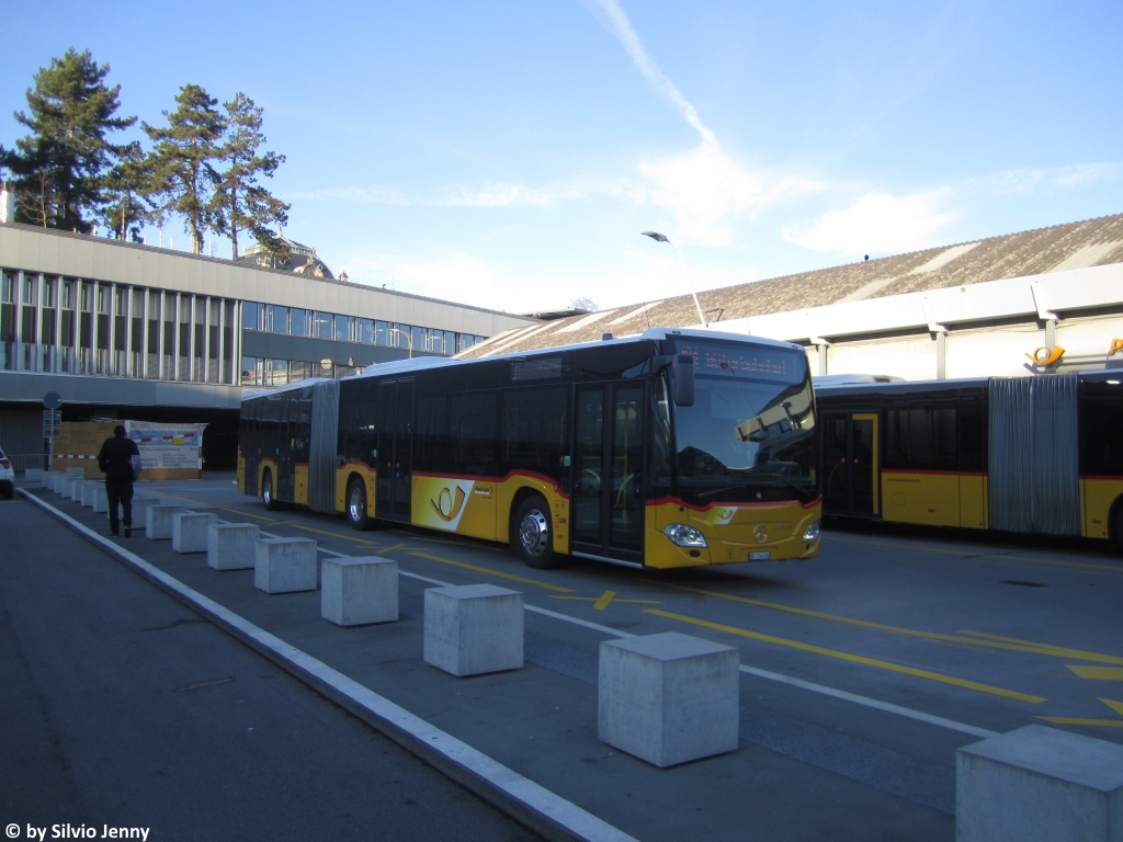 Postauto/Regie Bern Nr. 634 (Mercedes Citaro C2 O530G) am 29.1.2018 beim Bhf. Bern