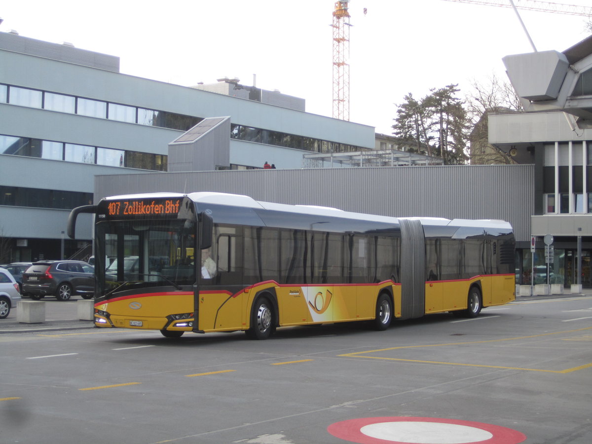 Postauto/Regie Bern Nr. 685 (Solaris New Urbino 18) am 3.3.2020 beim Bhf. Bern 