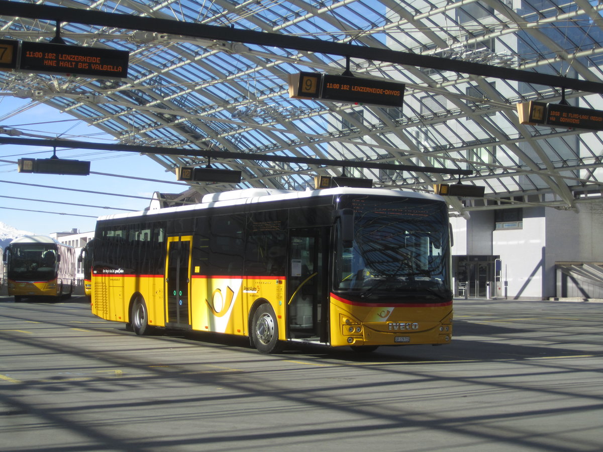Postauto/Regie Chur GR 179 715 (Iveco Irisbus Corssway 12LE) am 12.3.2020 beim Bhf. Chur