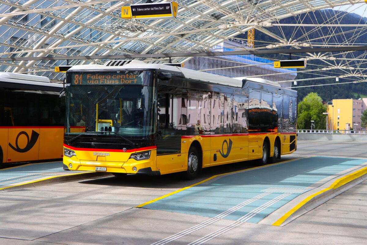 Postbus Scania Citywide am 07.07.26 in Chur Bahnhof 