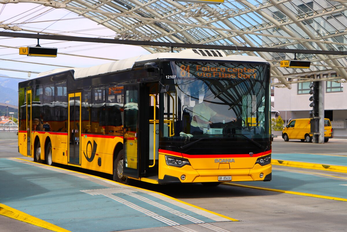 Postbus Scania Citywide am 07.07.26 in Chur Bahnhof 