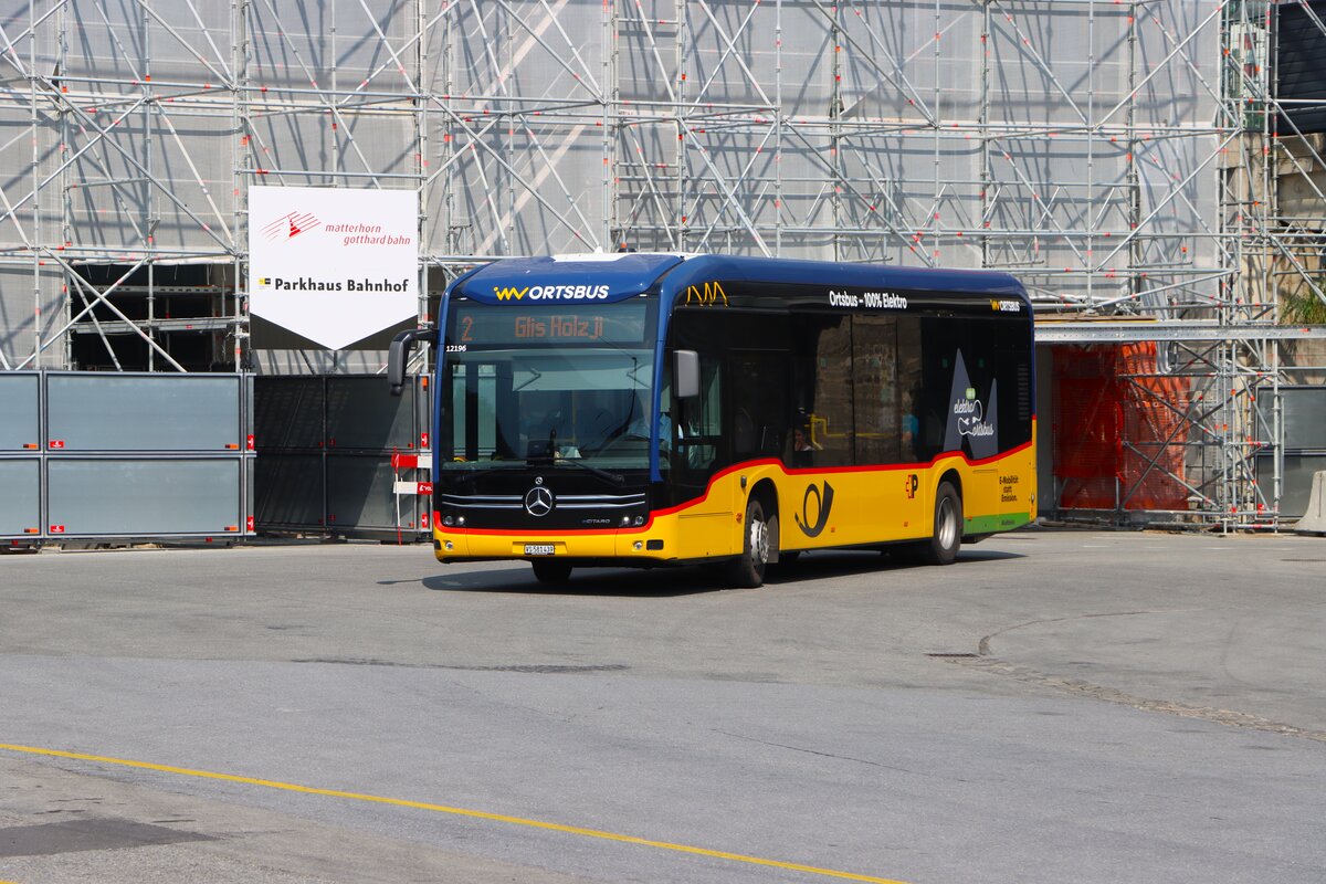Postbus Stadtbus Brig Mercedes Benz eCitaro am 10.07.26 in Birg Bahnhof 