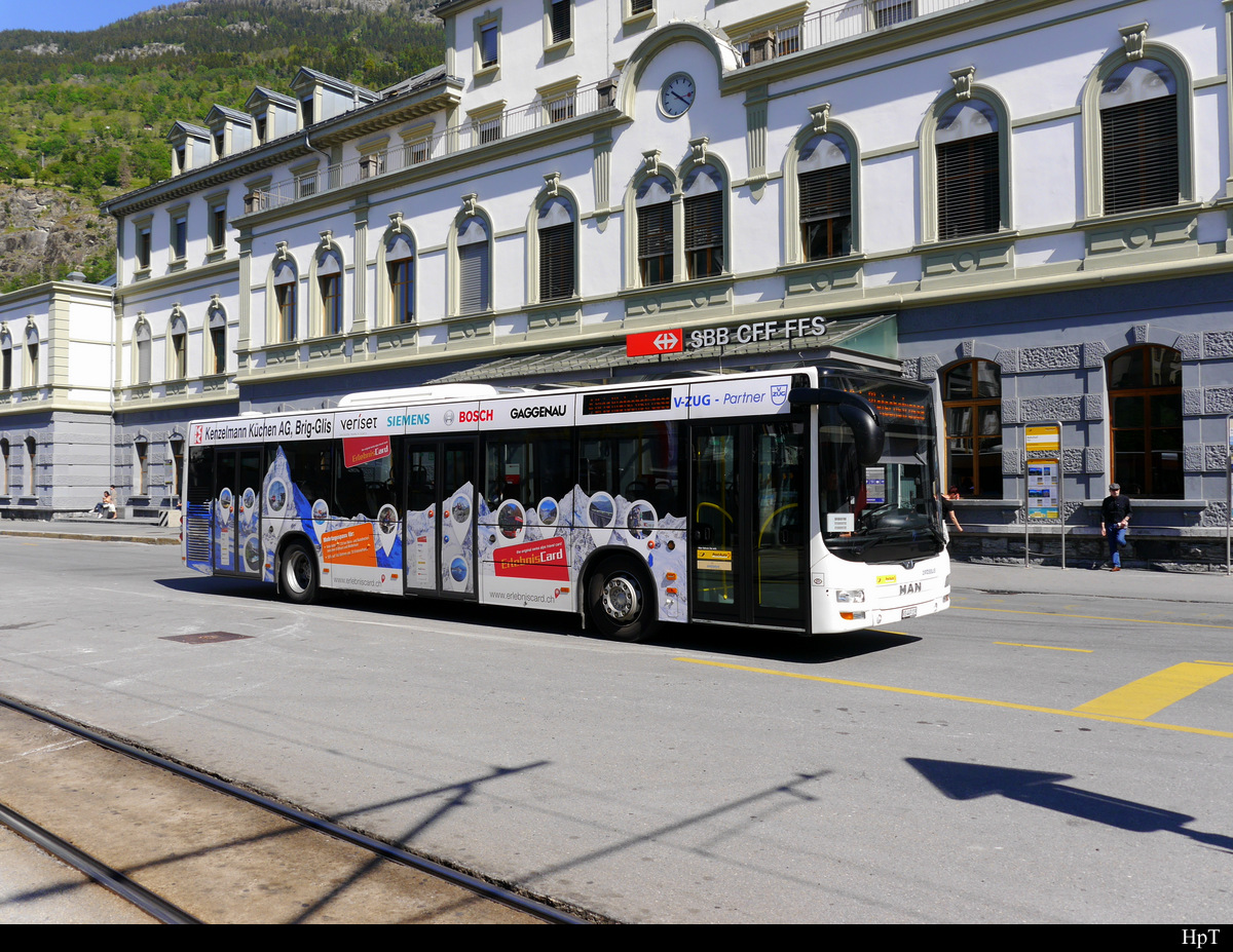 Potauto / Ortsbus Brig - MAN Lion`s City  VS  449119 vor dem Bahnhof SBB in Brig am 01.06.2019