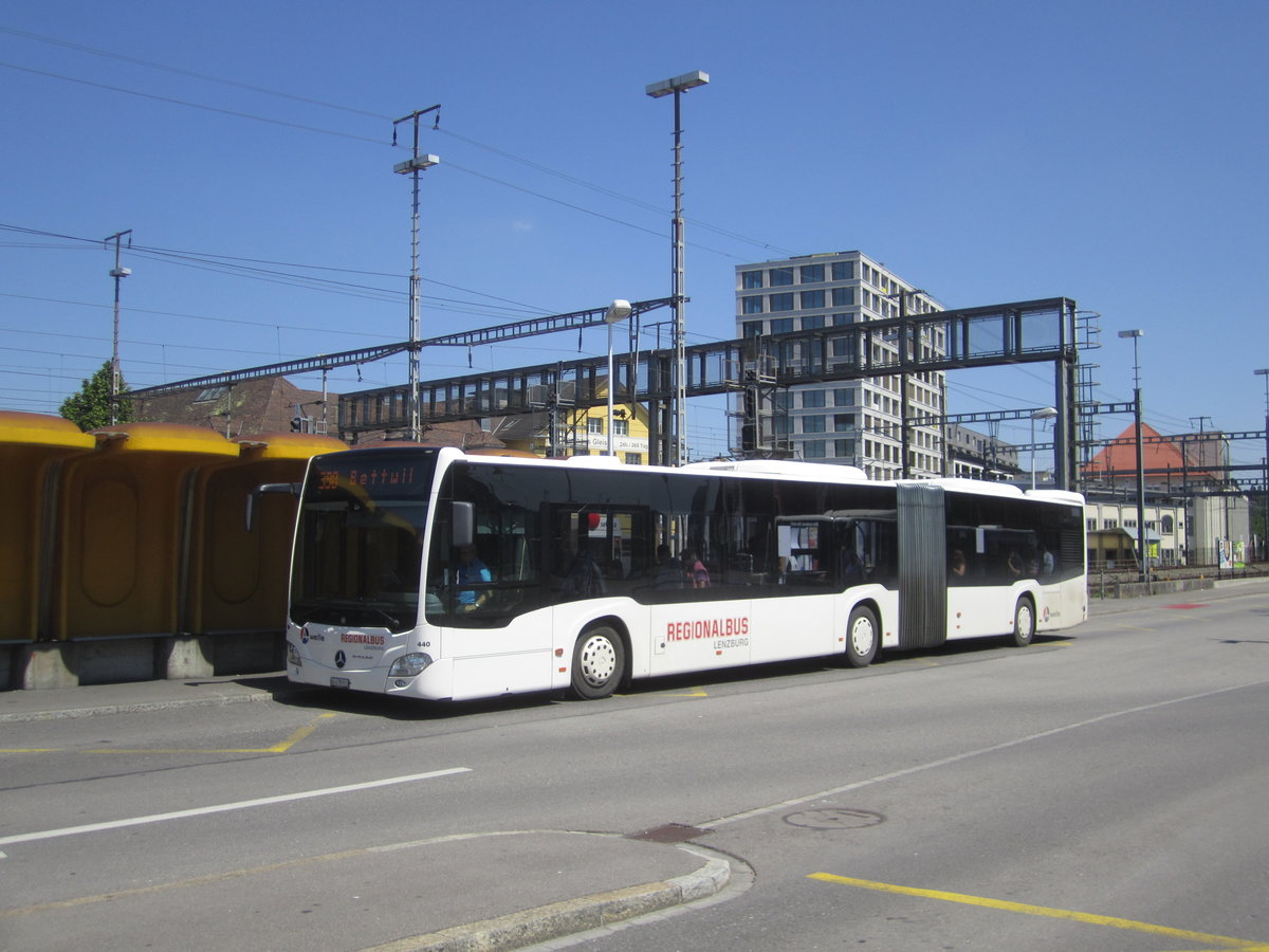 RBL (Eurobus) Nr. 440 (Mercedes Citaro C2 O530GÜ) am 17.5.2020 beim Bhf. Lenzburg
