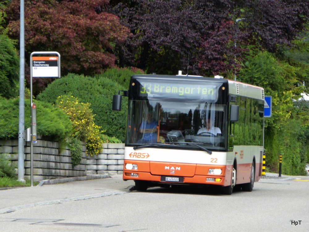 RBS - MAN Nr.22  BE  476522 unterwegs in Bremgarten am 29.07.2014