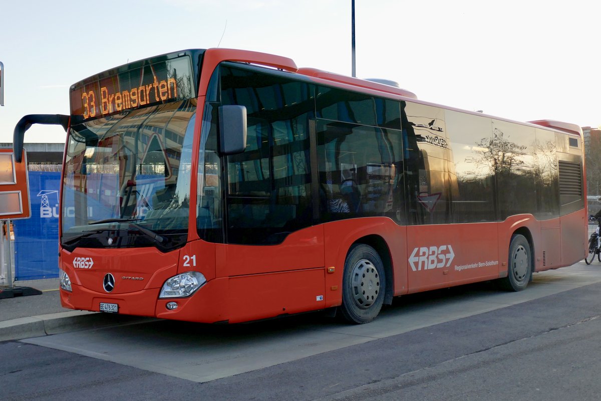 RBS MB C2 K 21 der am 12.2.19 vor dem Bahnhof Worblaufen steht.