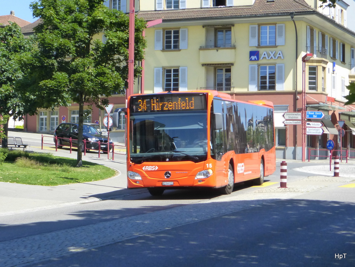 RBS - Mercedes Citaro  Nr.15  BE  246015 unterwegs auf der Linie 34 in Zollikofen am 28.06.2015
